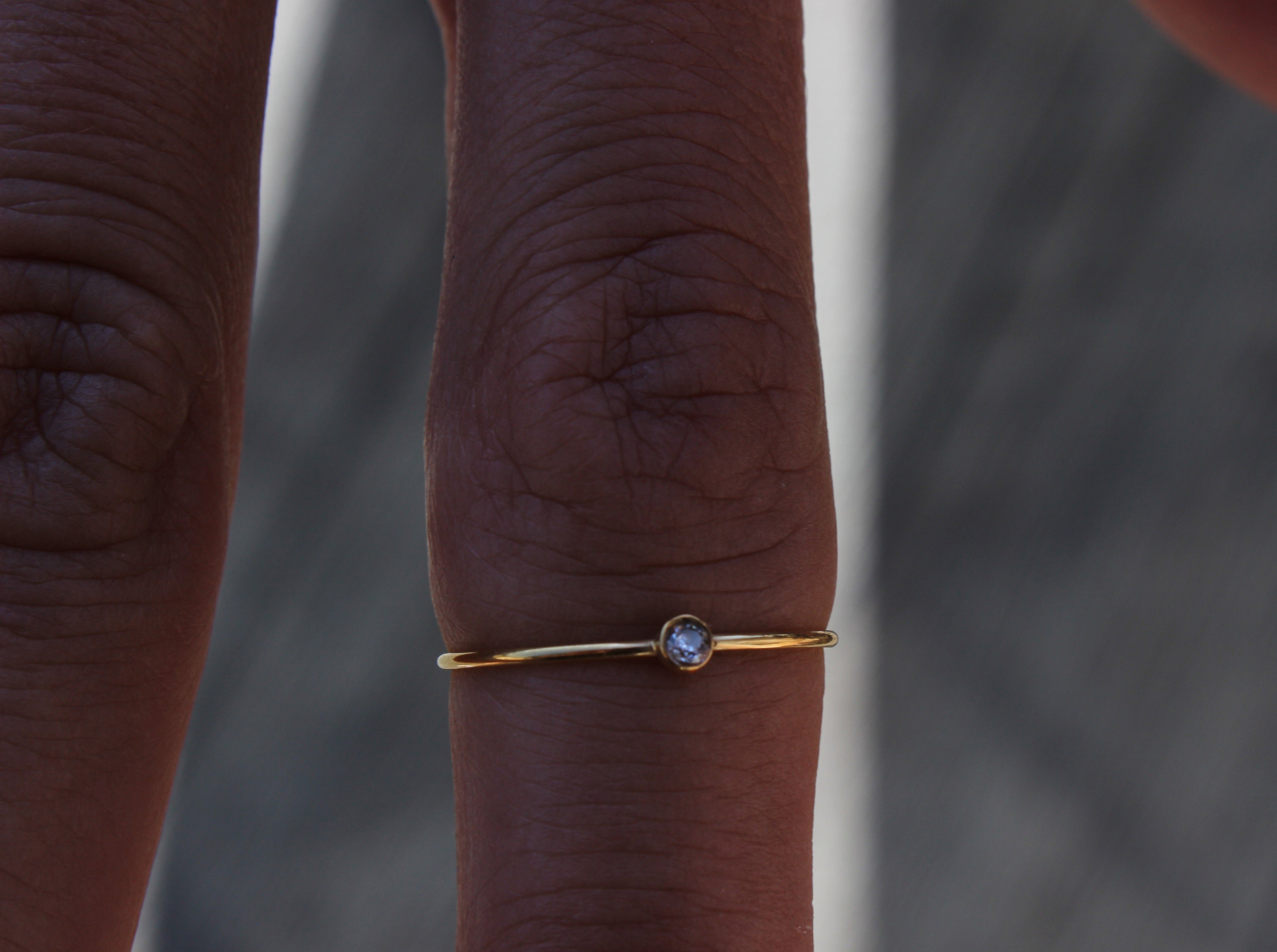 Mini Single Stone Stacker Ring